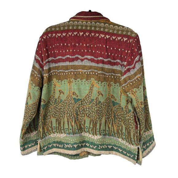 Vintage Resort Wear North Giraffe Print Tapestry Button Up Shacket - Picture 7 of 7